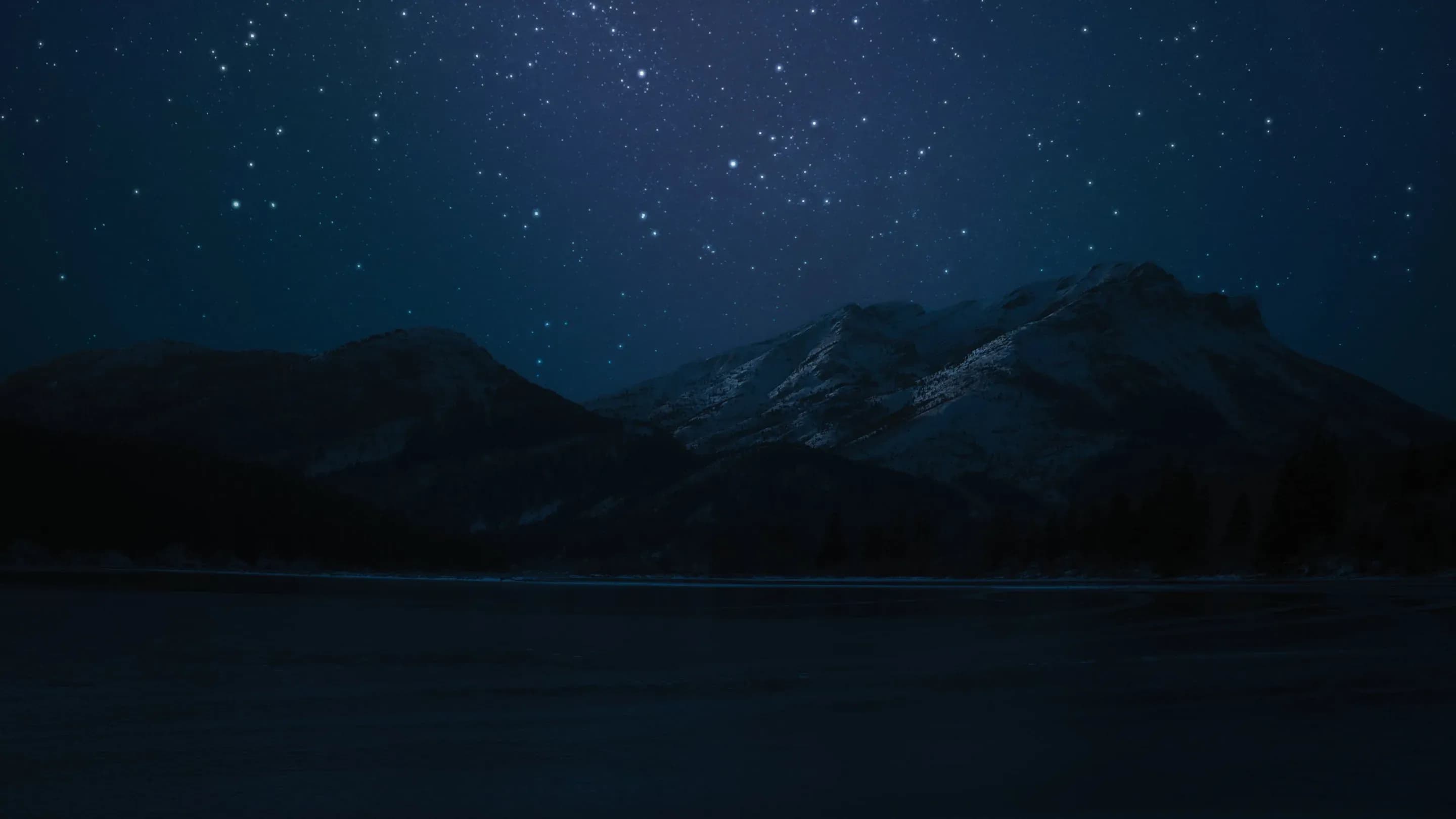 آسمان شب بر فراز کوهستان — تصویر موقت